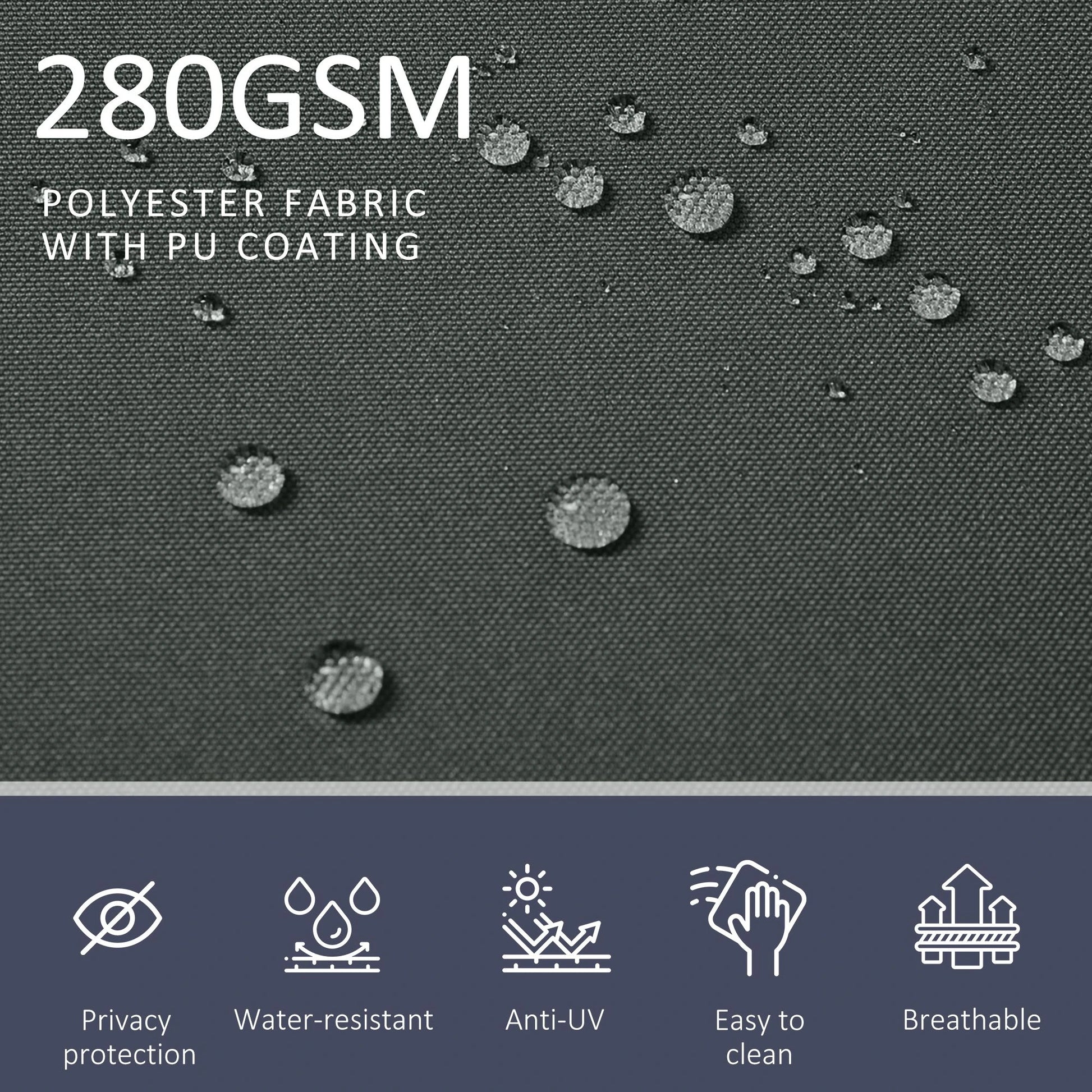 Double Retractable Side Awning, 236" x 63", Outdoor Privacy Wall, Grey Side Awnings at Gallery Canada