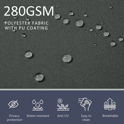 Double Retractable Side Awning, 236" x 63", Outdoor Privacy Wall, Grey Side Awnings at Gallery Canada