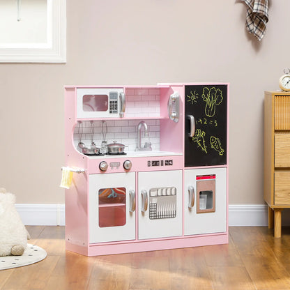 Kids Play Kitchen with Chalkboard, Ice Maker, Sink, Microwave Play Kitchen at Gallery Canada
