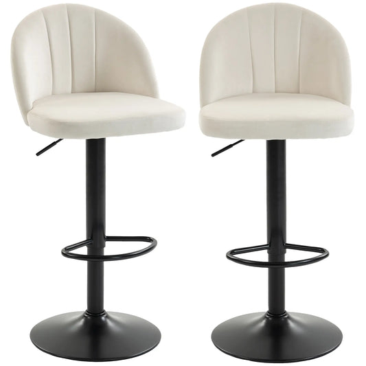 Swivel Counter Height Barstools Set Of 2, Cream White Bar Stools Cream White, Black at Gallery Canada