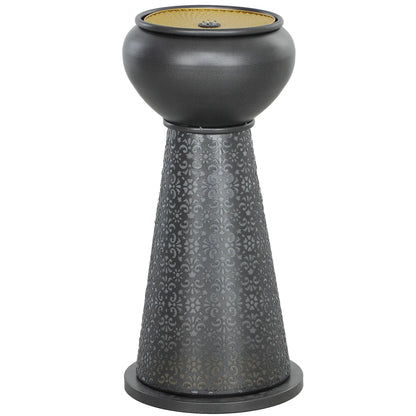 28" Tall Outdoor Water Fountain with LED Lights, Adjustable Flow, Dark Grey, Yellow Water Fountains Dark Grey, Yellow at Gallery Canada