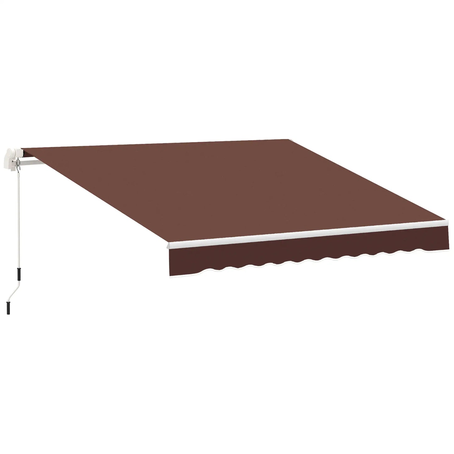 12' x 8' Retractable Patio Awning, Manual Crank Handle, UV Water-Resistant Patio Awnings at Gallery Canada