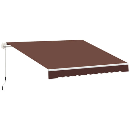 12' x 8' Retractable Patio Awning, Manual Crank Handle, UV Water-Resistant Patio Awnings at Gallery Canada