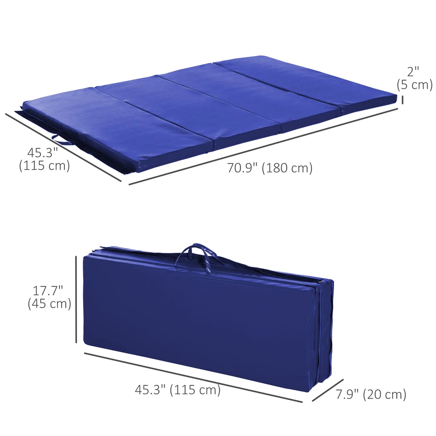 4'x6'x2'' Folding Exercise Mat, Yoga, MMA, Martial Arts, Blue Gymnastics Mats at Gallery Canada