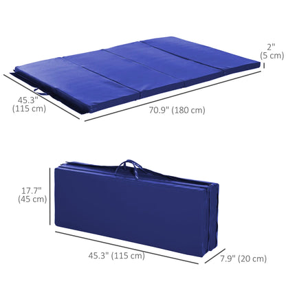 4'x6'x2'' Folding Exercise Mat, Yoga, MMA, Martial Arts, Blue Gymnastics Mats at Gallery Canada