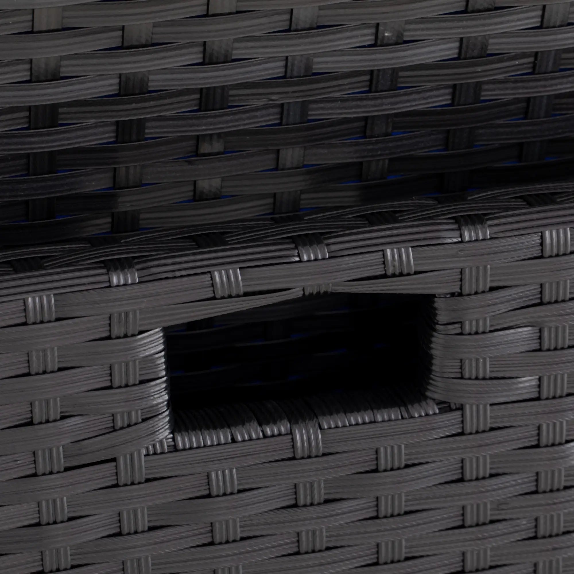 9-Piece Wicker Patio Dining Set, Glass Top Table, Ottomans, Blue Outdoor Dining Sets at Gallery Canada