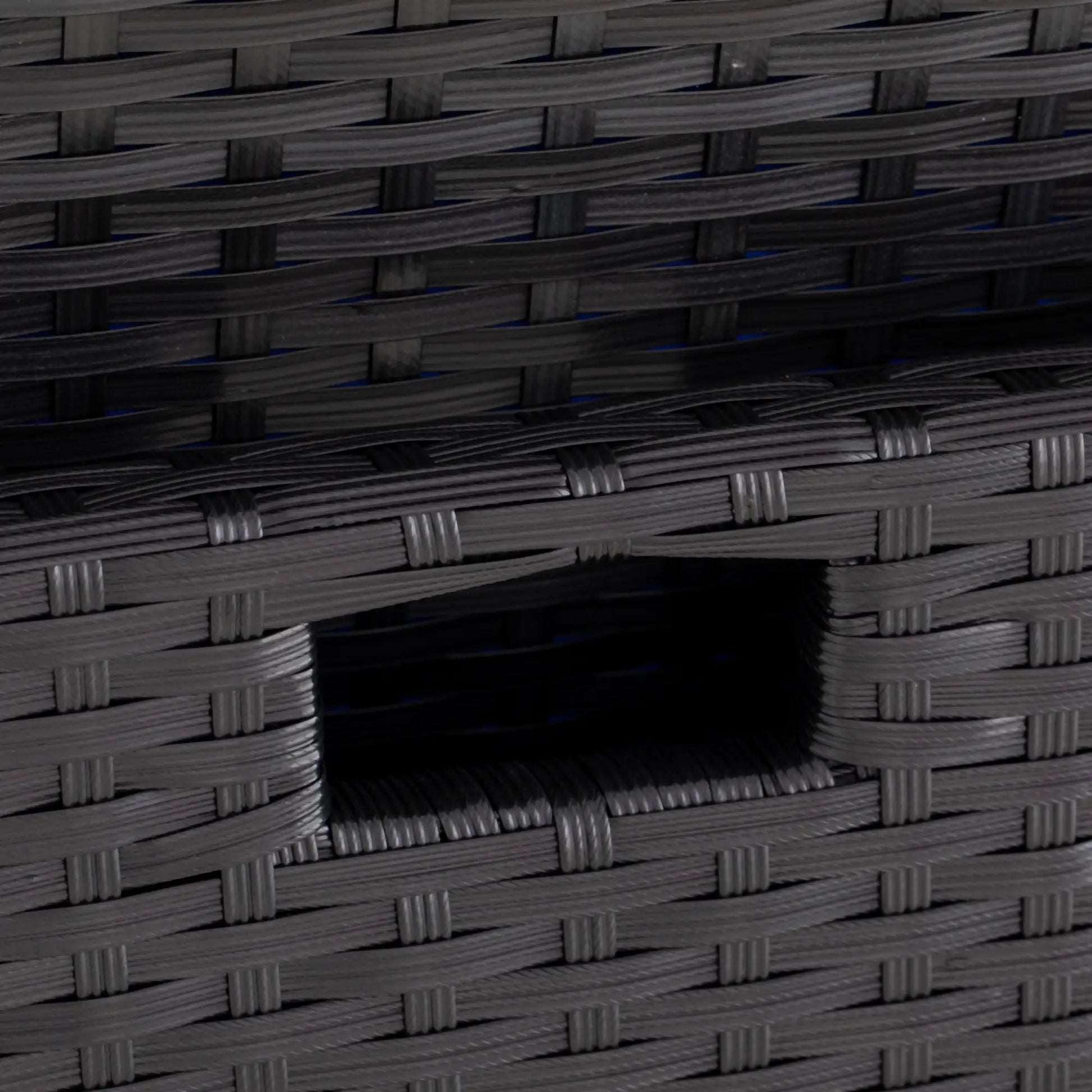 9-Piece Wicker Patio Dining Set, Glass Top Table, Ottomans, Blue Outdoor Dining Sets at Gallery Canada