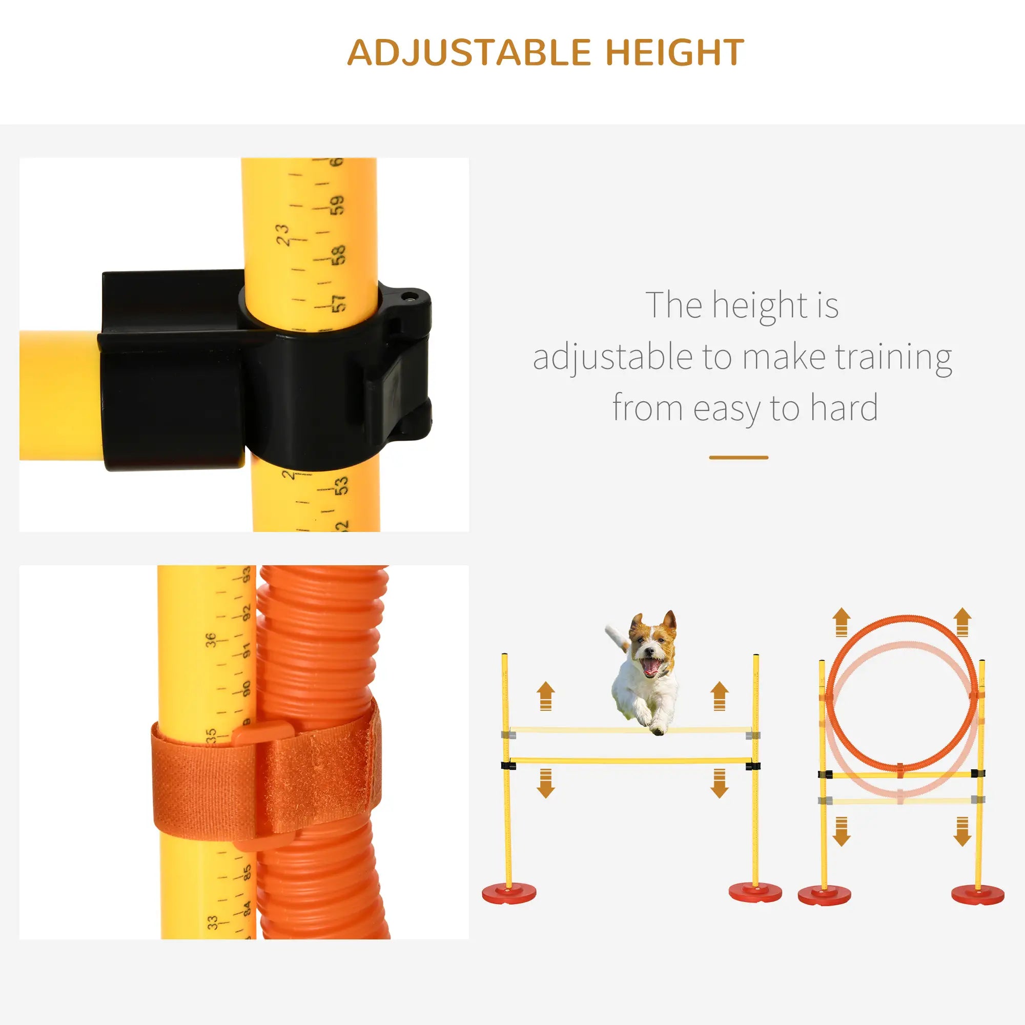 3PCs Pet Agility Training Set, Adjustable Weave Pole, Jumping Ring, High Jump Dog Agility Training Equipment at Gallery Canada