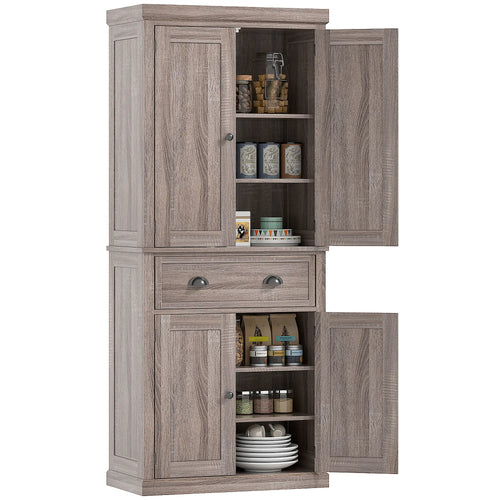 Kitchen Cabinet With 2 Drawers, MDF Board, Wood Grain