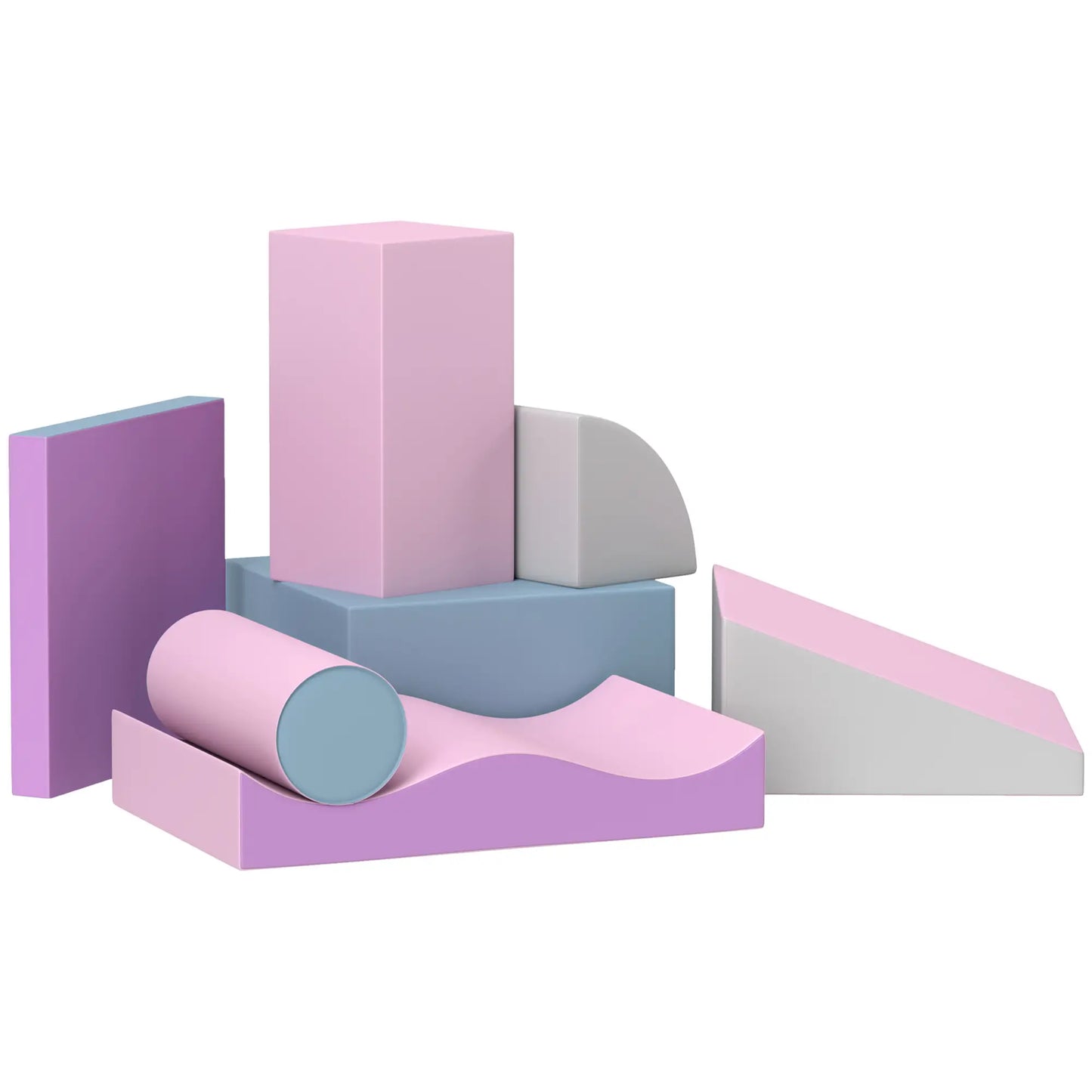 7 Pieces Soft Play Foam Climbing Blocks, Indoor Kids Play Toys, Light Color Kids Gym & Playmats Multi Colour at Gallery Canada