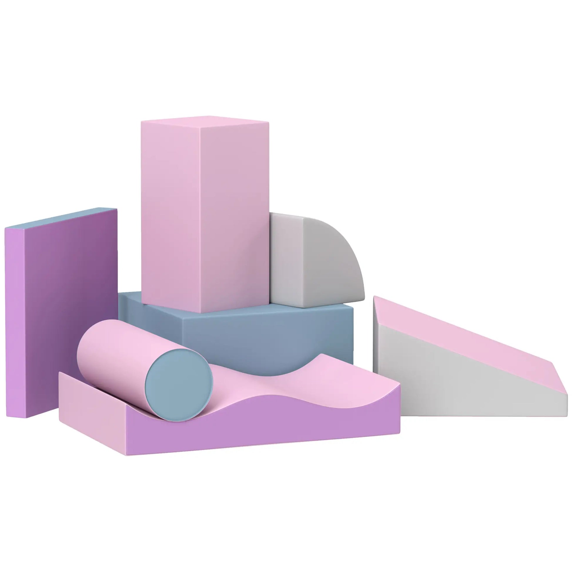 7 Pieces Soft Play Foam Climbing Blocks, Indoor Kids Play Toys, Light Color Kids Gym & Playmats Multi Colour at Gallery Canada