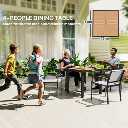 Square Aluminum Patio Dining Table for 4, Outdoor Garden Lawn, Natural Patio Dinning Tables at Gallery Canada