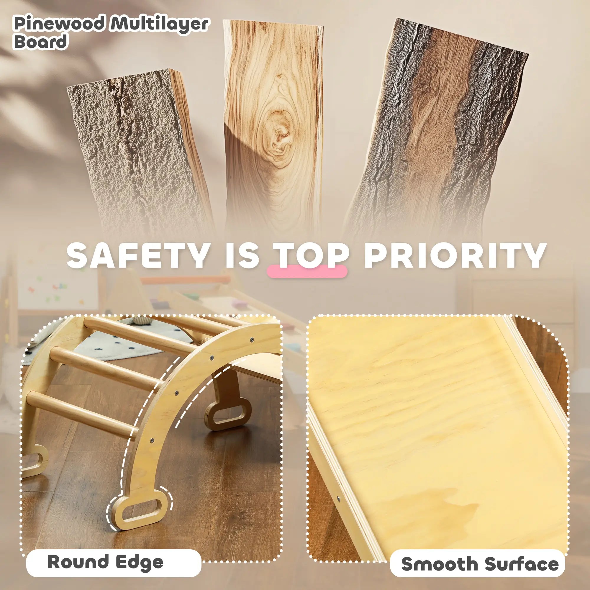 5 in 1 Pikler Triangle Set, Ladder, Ramp, Arch, 18-48 Months, Nature Wood Baby Gym & Playmats at Gallery Canada