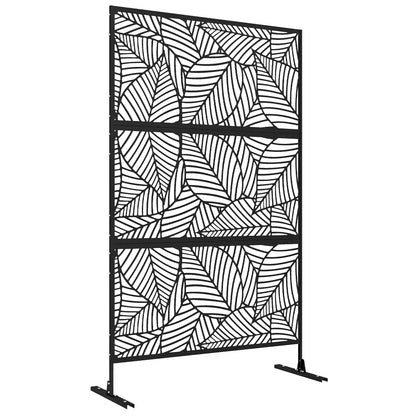 6.5FT Metal Privacy Screen, Large Leaf Style, Black Side Awnings at Gallery Canada