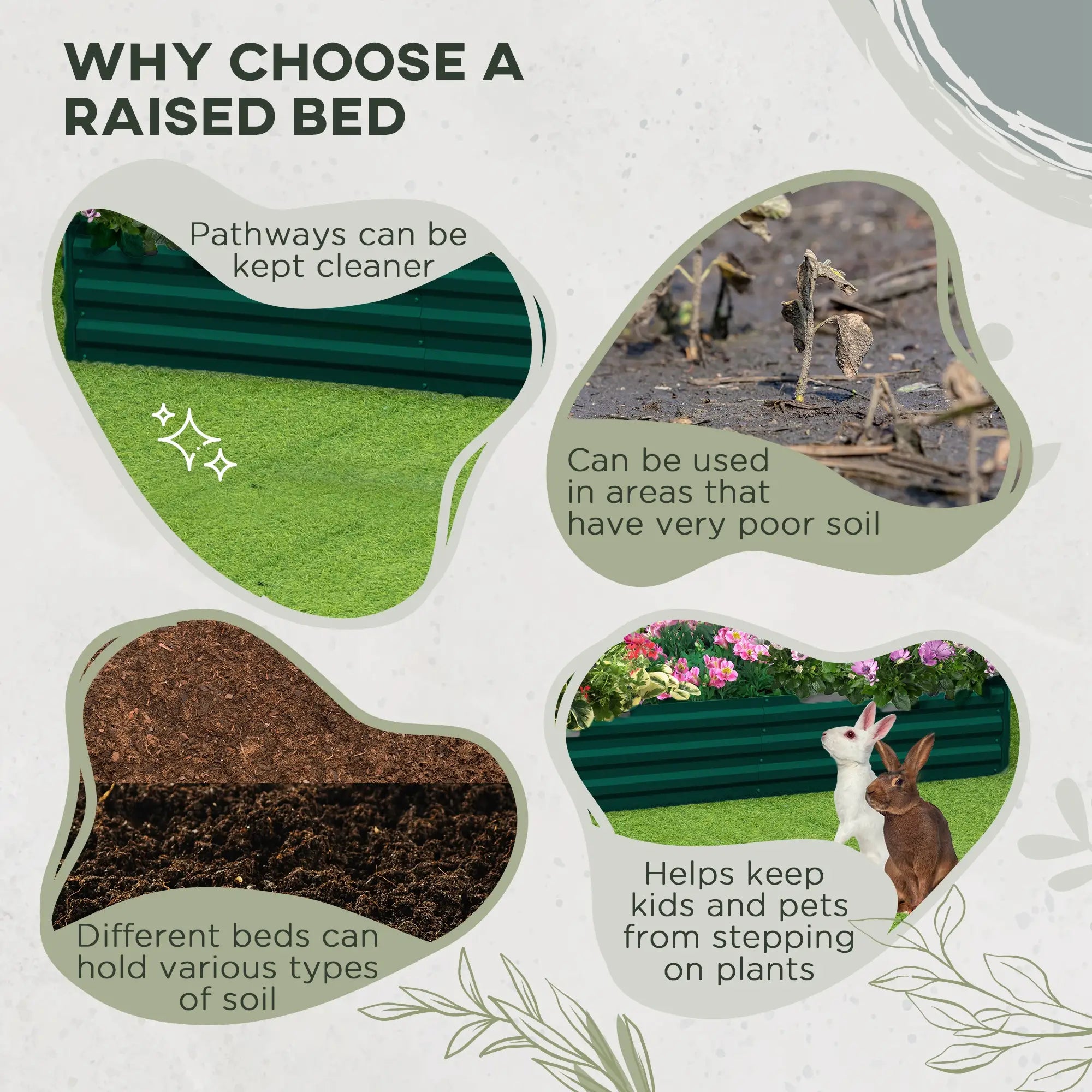 Galvanized Raised Garden Bed, Steel Planter Box, 82