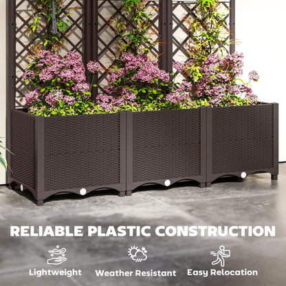 Raised Garden Bed With Trellis, Plastic With Drainage Holes And Plugs Raised Garden Beds at Gallery Canada