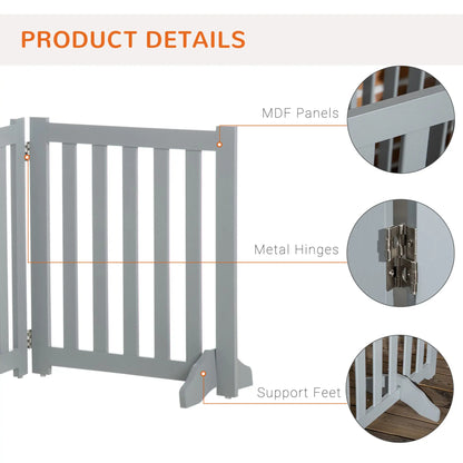 23.5"H Foldable Dog Gate with Door, 4 Panels, Grey Houses, Kennels & Pens at Gallery Canada