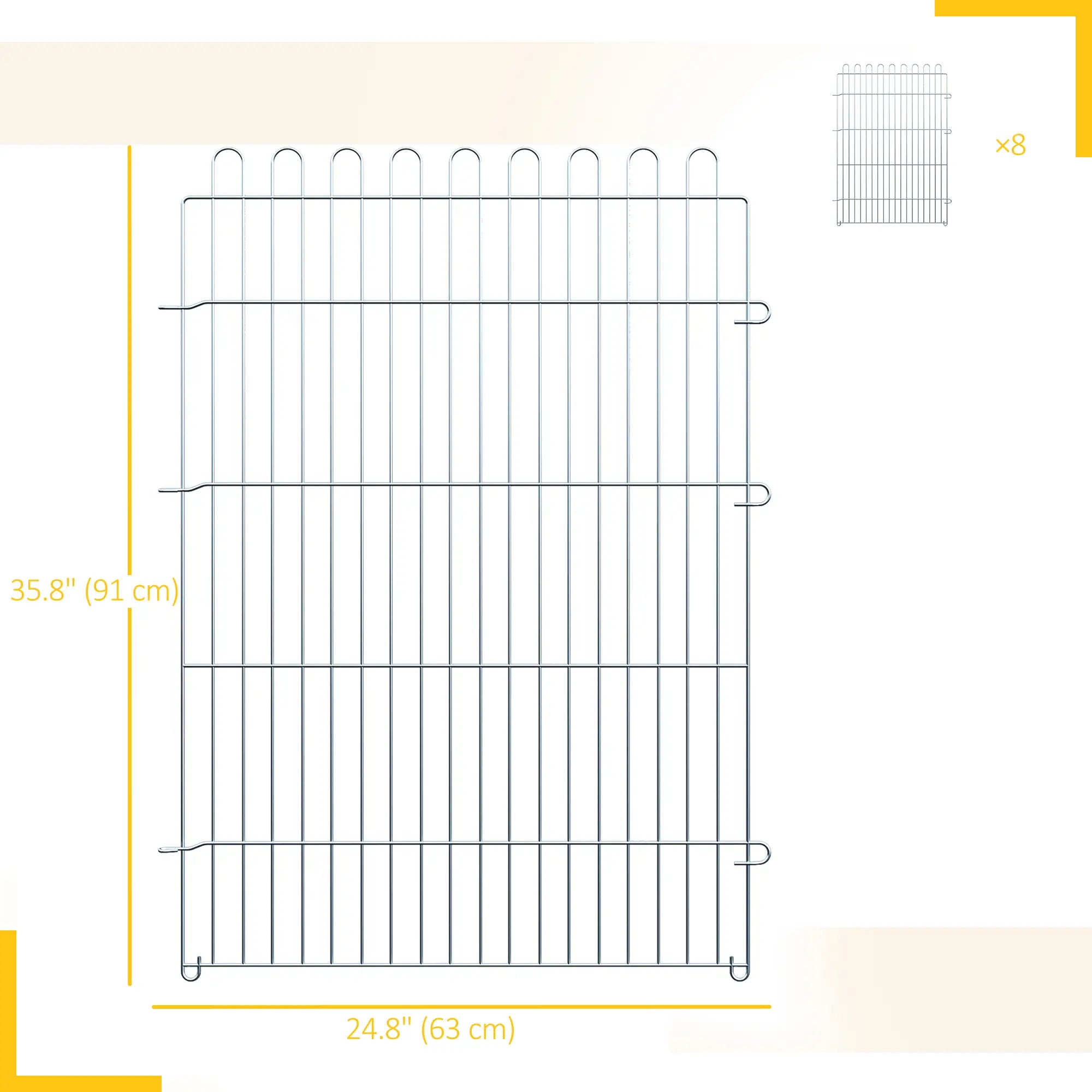 36 Inch 8-Panel Dog Playpen, Foldable Pet Exercise Crate, Black Dog Cages & Crates at Gallery Canada
