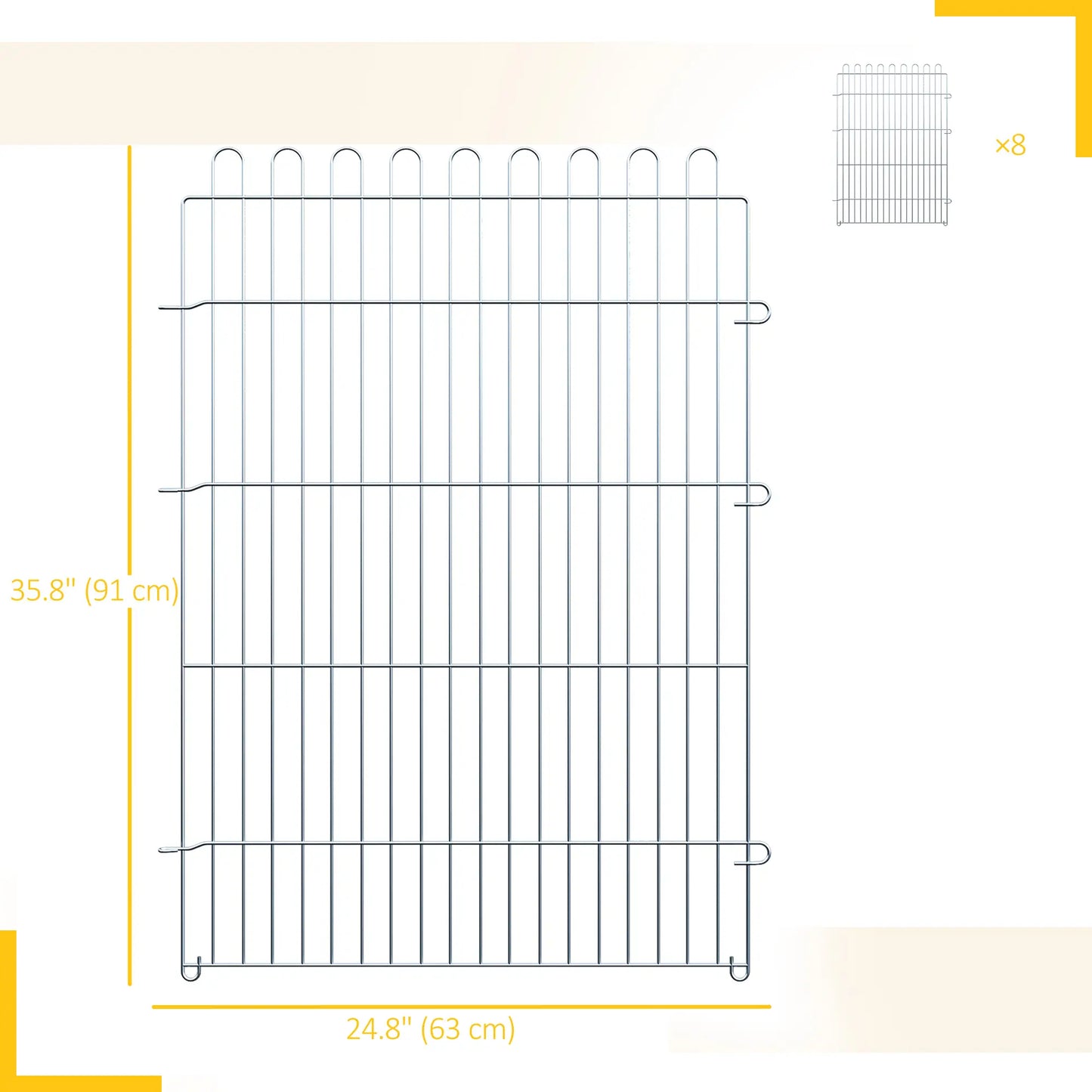 36 Inch 8-Panel Dog Playpen, Foldable Pet Exercise Crate, Black Dog Cages & Crates at Gallery Canada