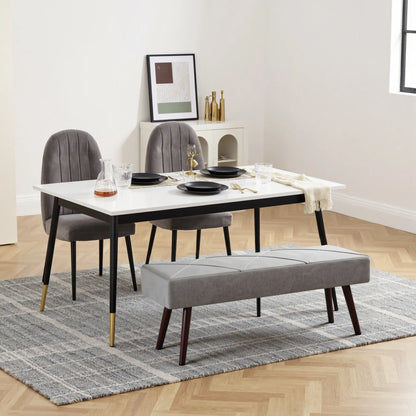 39 Inches Upholstered Bed Bench, Modern Steel Legs, Grey Storage Ottomans & Benches at Gallery Canada