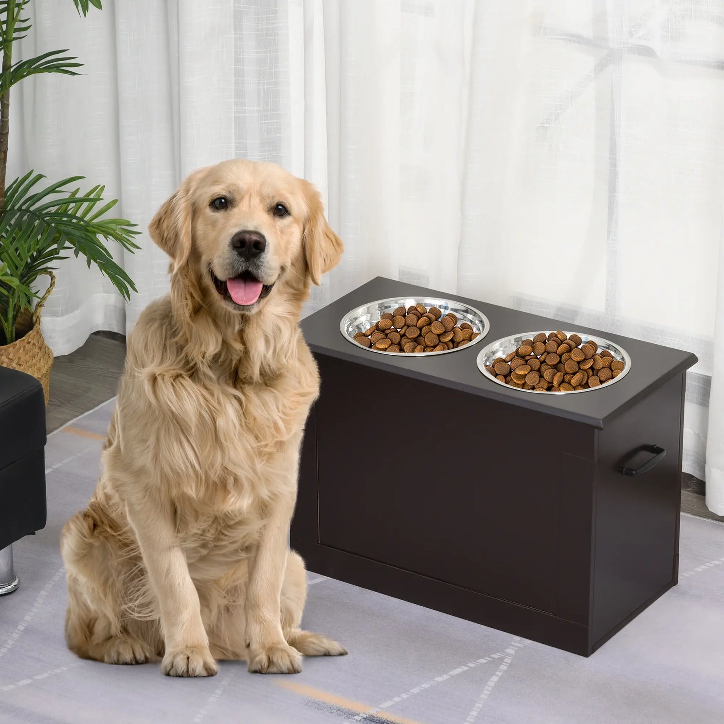 Elevated Dog Bowls, 2 Stainless Steel, Large Size, Coffee Dog Bowls at Gallery Canada
