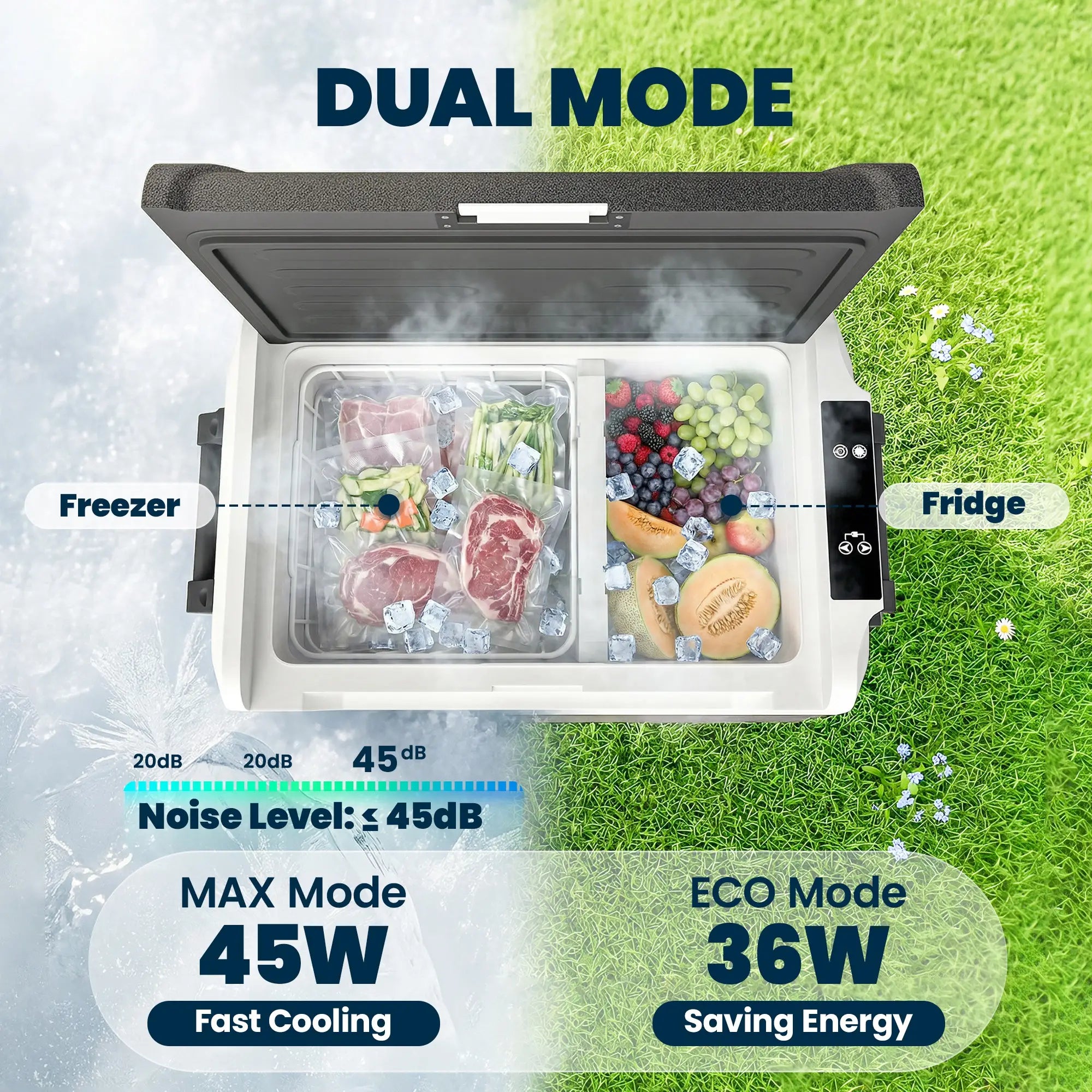 12V Car Refrigerator, 42QT, App Control, DC/AC Power, Black Car Coolers at Gallery Canada