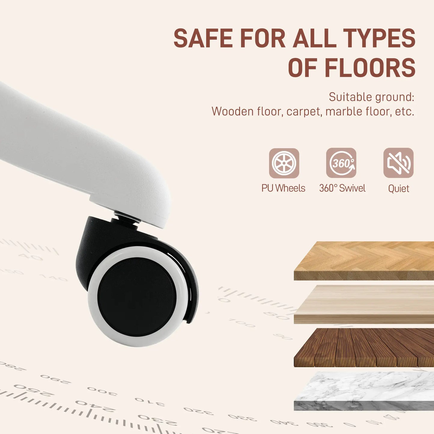 Armless Swivel Desk Chair, Adjustable Height, Cream Task Chairs at Gallery Canada