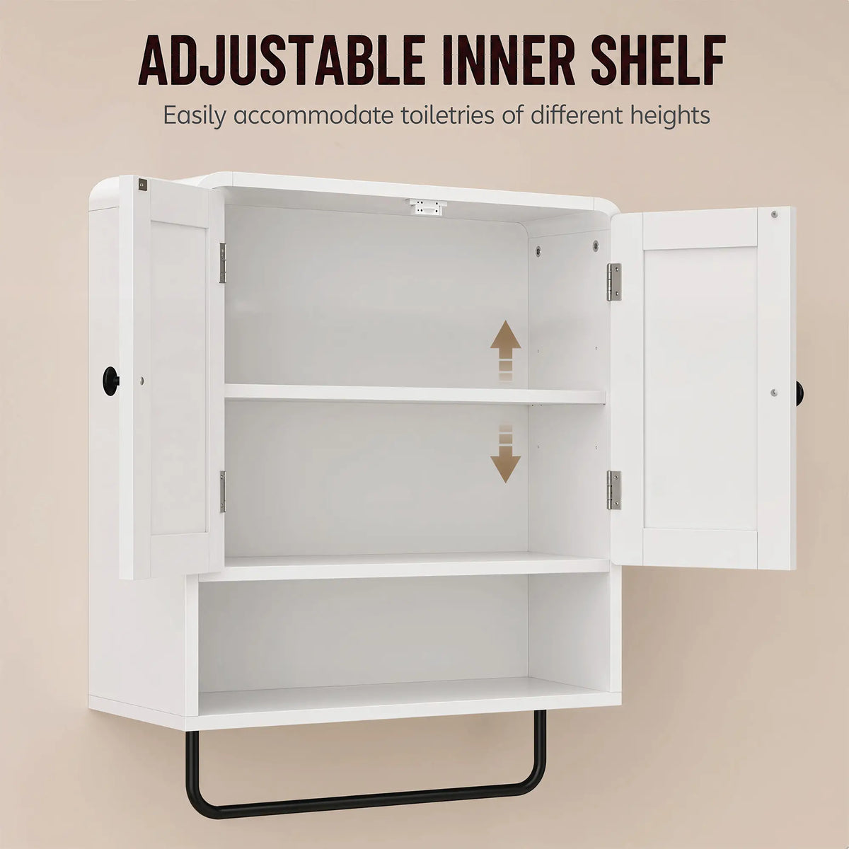 Wall Mounted Bathroom Cabinet, 2 Doors, White Wall Mounted Cabinets at Gallery Canada