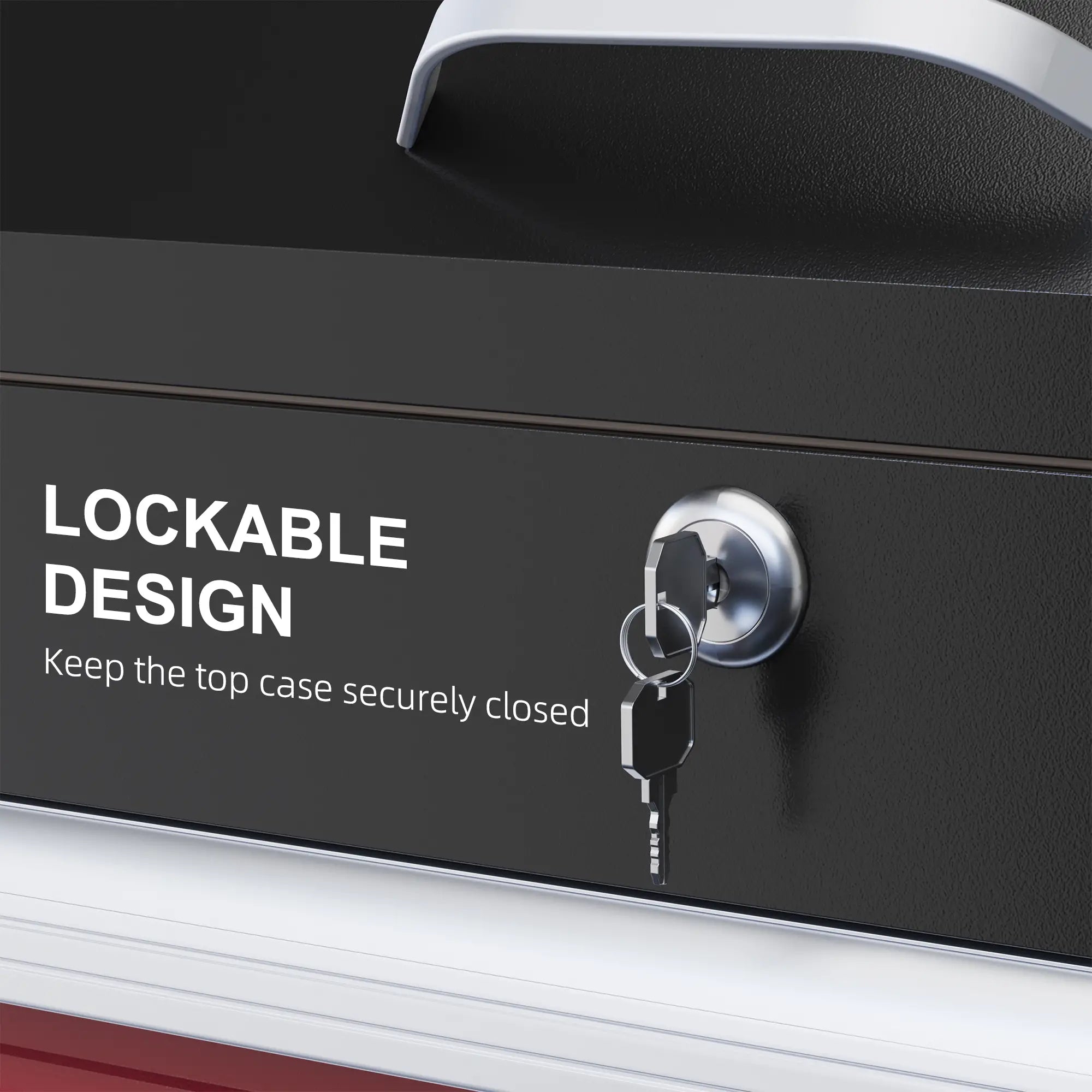 Tool Cart on Wheels, 2 Drawers, Lockable Flip Top, Black Tool Organizers at Gallery Canada