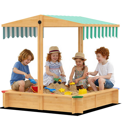 Wooden Sandbox With Cover, Outdoor For Kids, Light Brown Sandboxes & Accessories at Gallery Canada