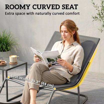 Oversized Rocking Patio Chair With 25" Wide Seat And Cushion, Khaki Outdoor Rocking Chairs at Gallery Canada