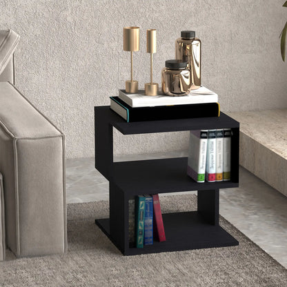 Modern Square 3 Tier Wood Coffee Table, Small Desk, Black Side Tables at Gallery Canada