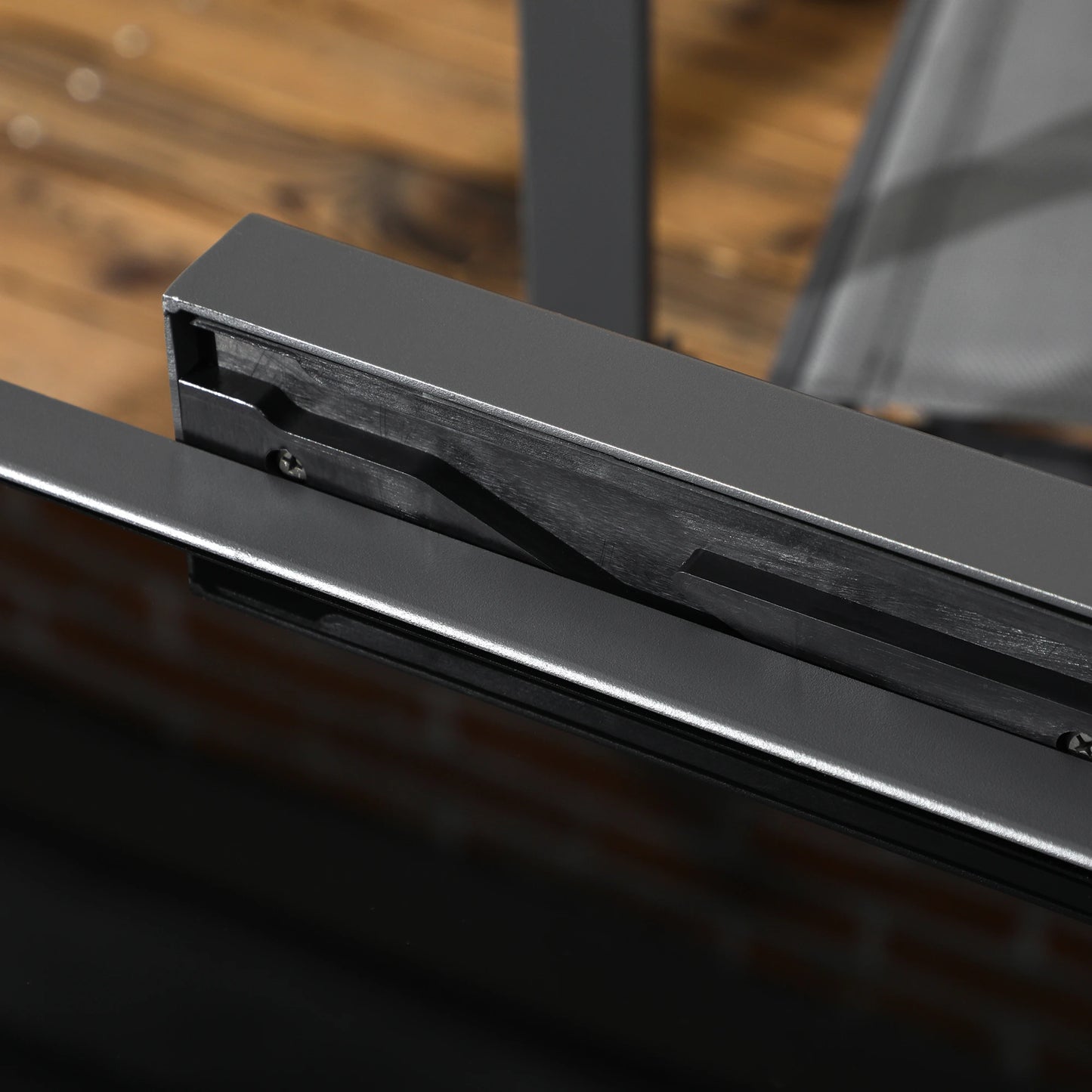 63" Extendable Outdoor Dining Table, Aluminum Frame, Tempered Glass, Black Patio Dinning Tables at Gallery Canada