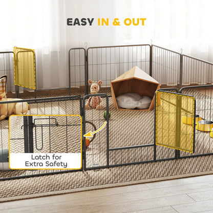 31.5"W Metal Dog Playpen, 23.5"H, 12 Panels, Indoor Outdoor Pet Fence Houses, Kennels & Pens at Gallery Canada