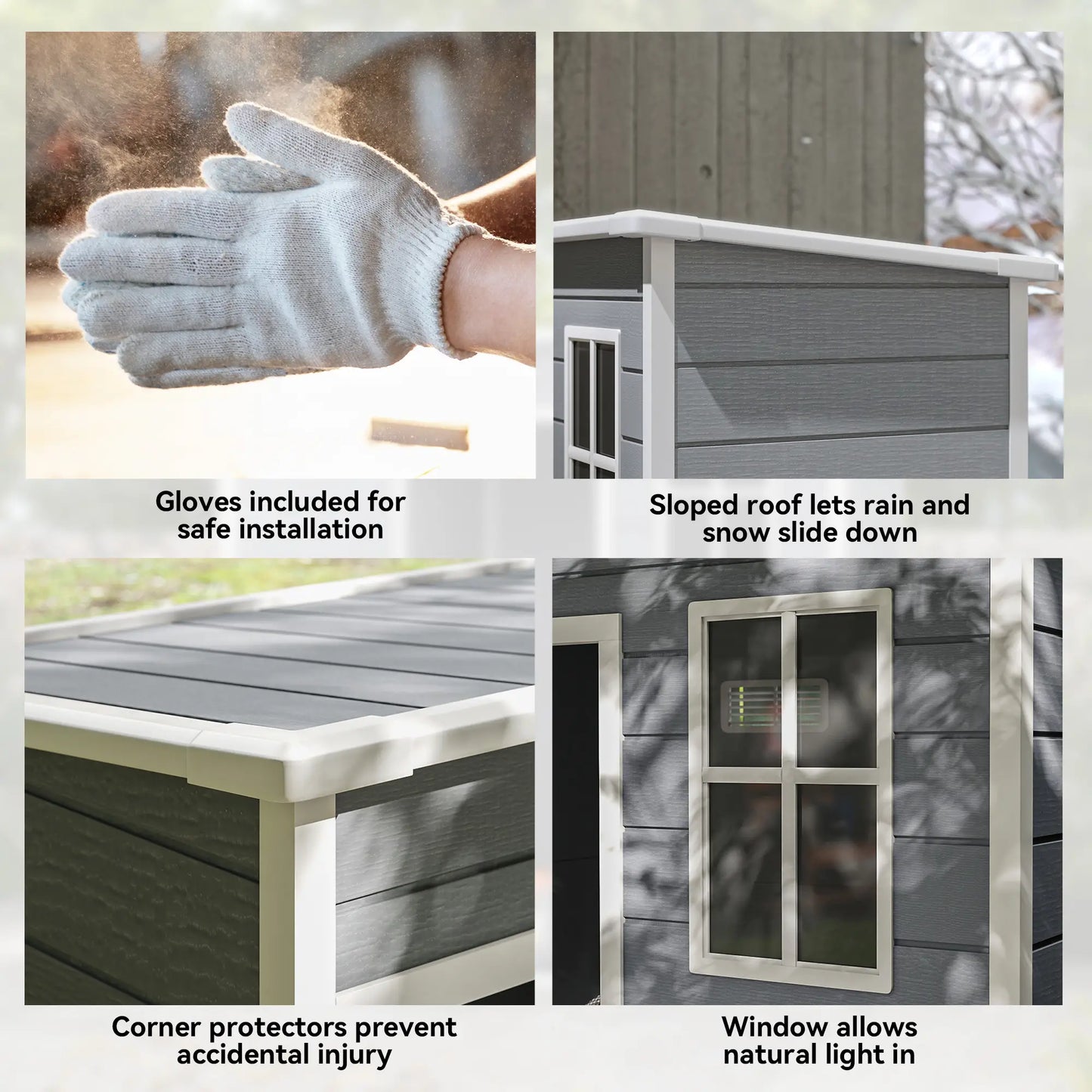 5 x 3FT Garden Shed, Outdoor Storage with Lockable Door, Window, Vent, Grey Sheds at Gallery Canada