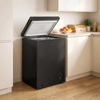 Mini Freezer, 3.5 Cu.Ft Chest Freezer, 7-Setting Thermostat, Wire Basket, Black