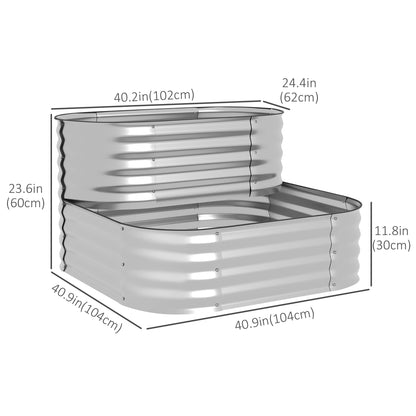 3.4'x3.4'x1' Outdoor Raised Garden Bed, 2-Tier Planter Box, Galvanized Galvanized Planter Boxes at Gallery Canada
