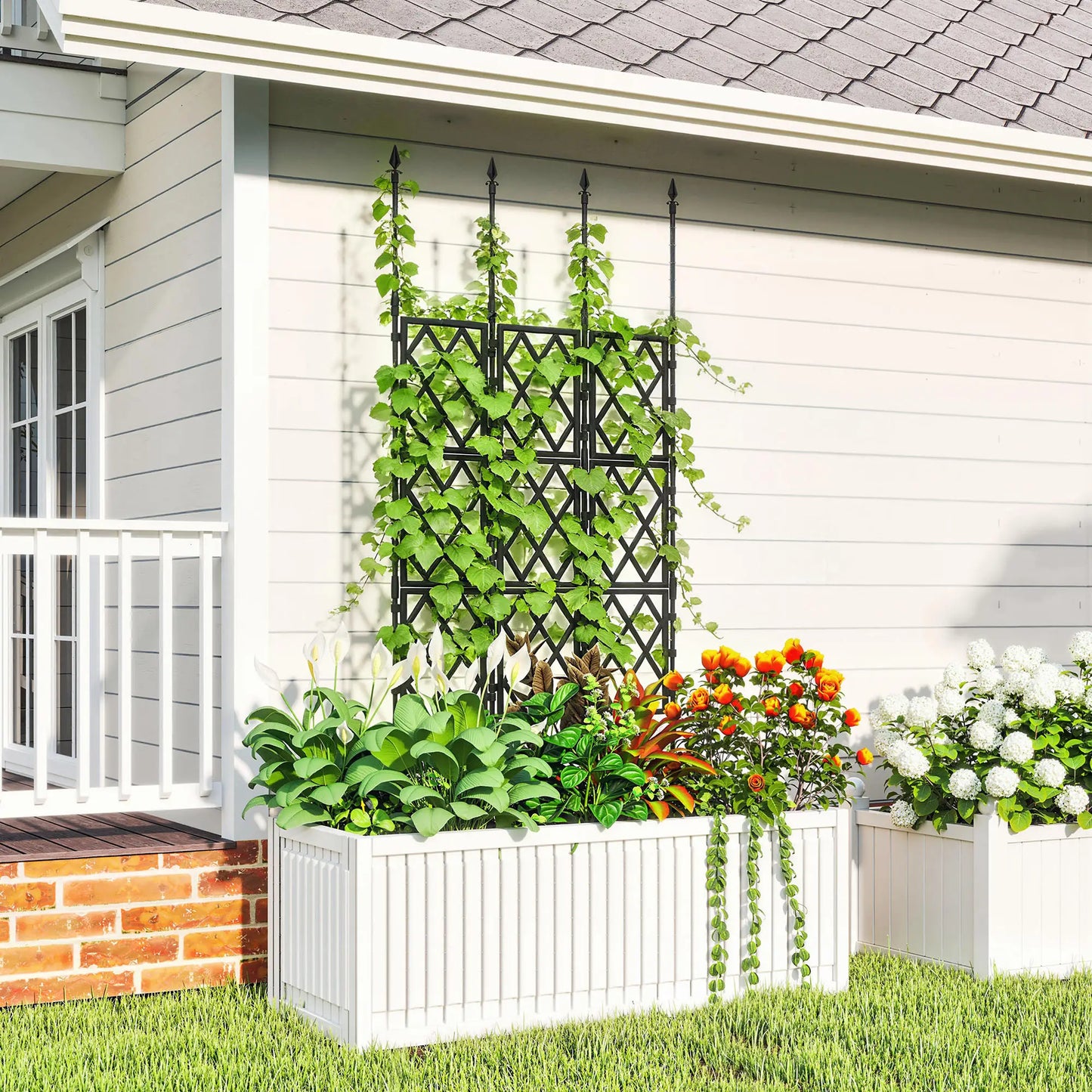 Foldable Garden Trellis, 33.5 x 77.6 Inch, Lattice Climbing Support, Black Plant Stands at Gallery Canada