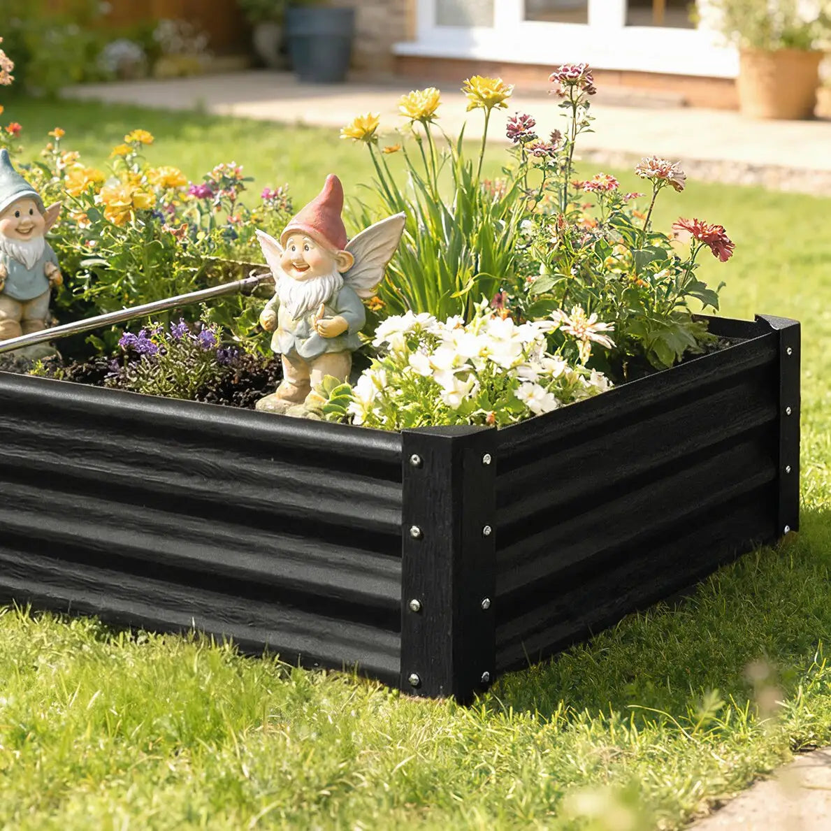 6 x 3 x 1ft Galvanized Raised Garden Bed, Black Outdoor Planter Box, Black Galvanized Planter Boxes at Gallery Canada