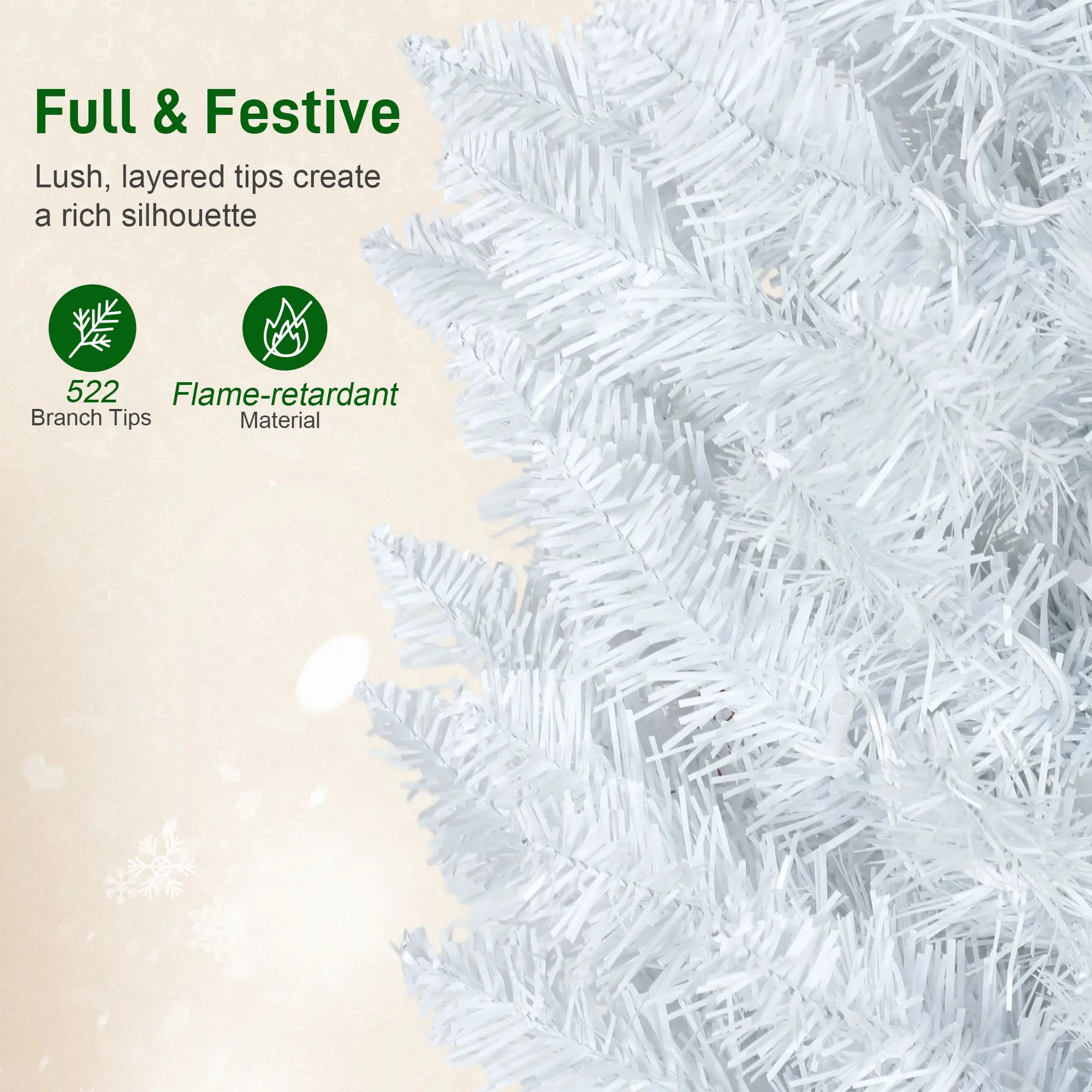 7.5ft Christmas Tree with Colorful DIY LEDs, Hinged Pencil, Remote, Timer, White, Colorful Pencil Christmas Trees at Gallery Canada