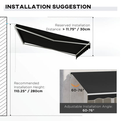 12'x10' Electric Retractable Awning, UV Protection, Black Deck Awnings at Gallery Canada