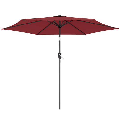 9FT Patio Umbrella, Tilt Crank, 6 Ribs, UV Protection
