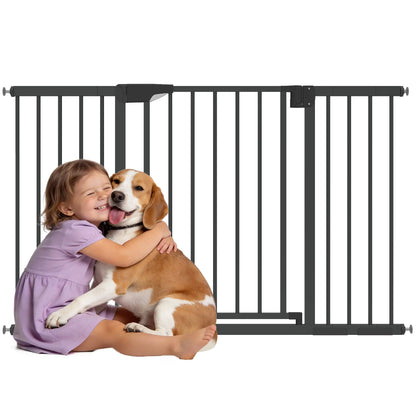 Baby Gate, Pet Safety Gate, 30"-51" Wide, Auto-Close, Black