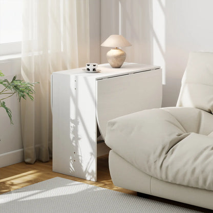 Oval Folding Dining Table, Drop Leaf Kitchen Table, Distressed White, White Bar Tables & Dining Tables at Gallery Canada