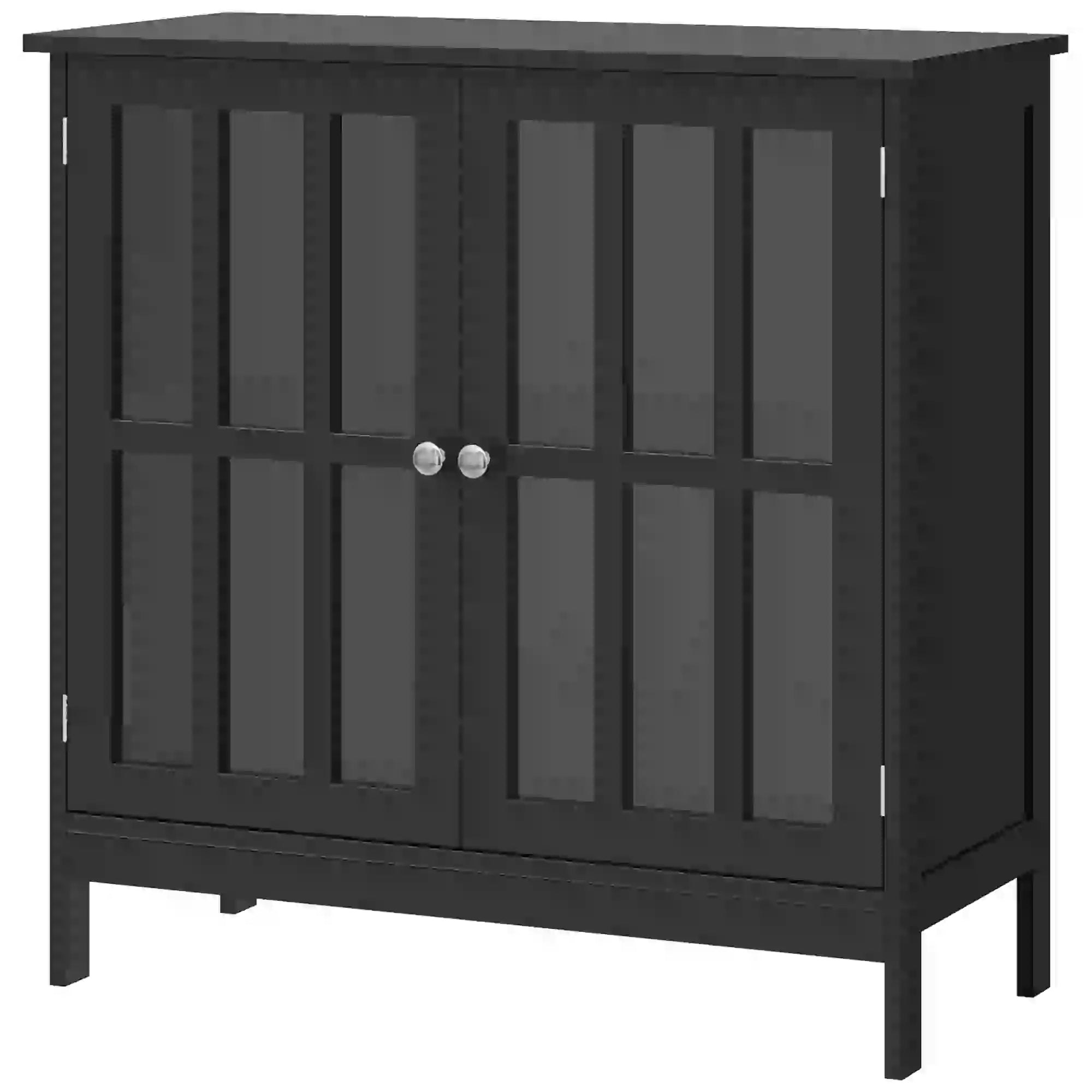 Modern Kitchen Buffet Cabinet, 2 Doors, Dining Room Sideboard, Black Bar Cabinets Black at Gallery Canada