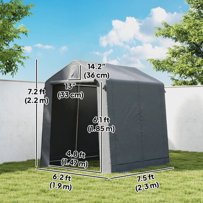 7.5' x 6.2' Portable Shed, Waterproof Bike Tent, Dark Grey Portable Shed at Gallery Canada