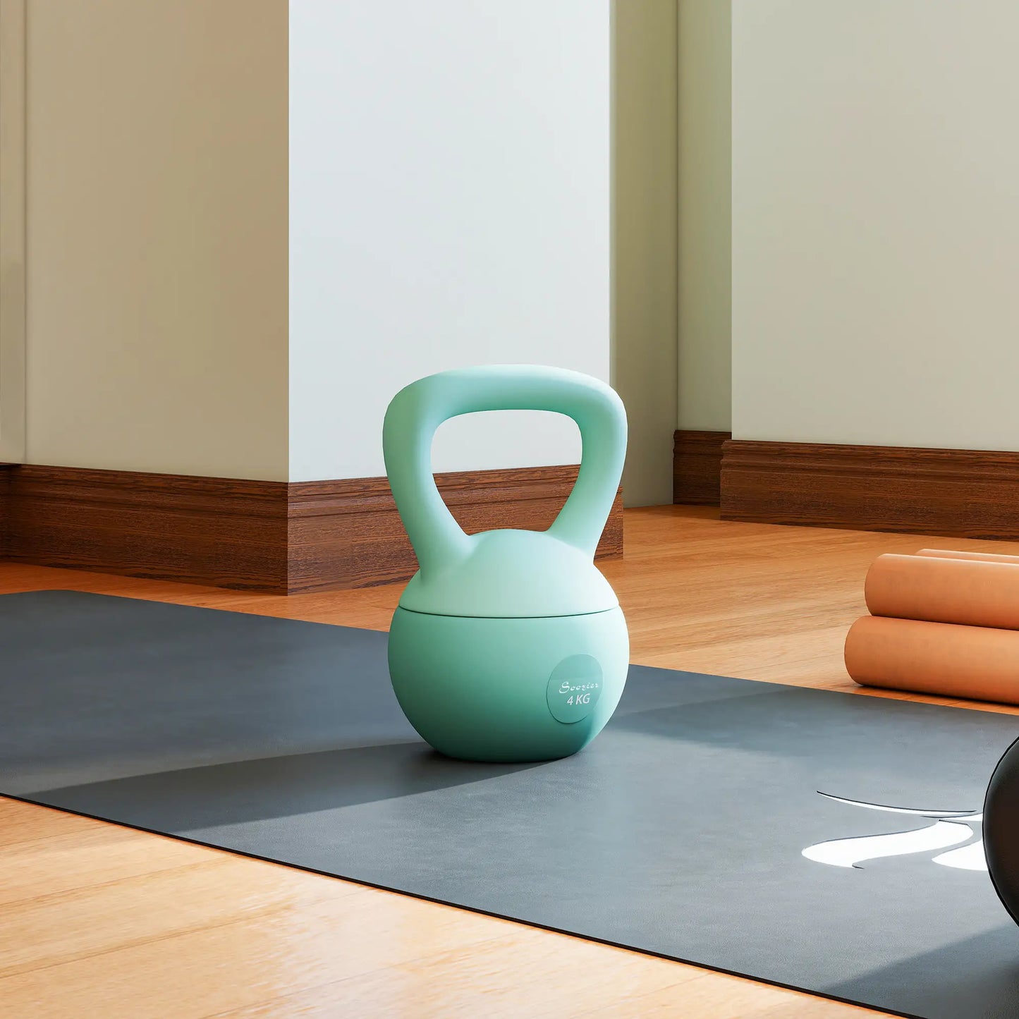 9 lb Soft Kettlebell, Sand Filled Weight w/ Grip Handle, Kettlebell Weight for Full Body Workout, Green