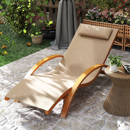 Wood Chaise Lounge Chair, Recliner, Outdoor Patio, Teak, Light Khaki Lounger Chairs at Gallery Canada