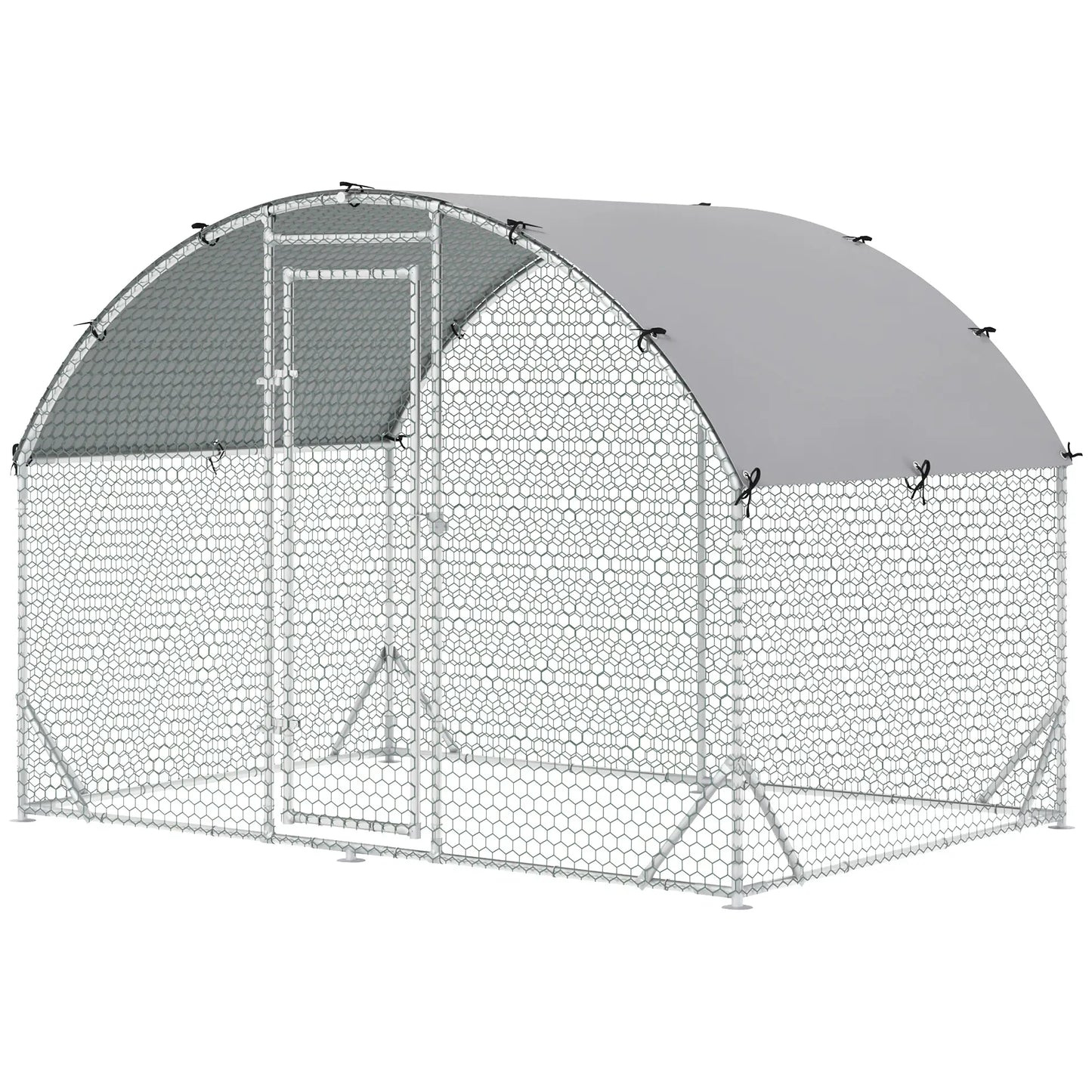 Large Metal Chicken Coop, Walk-in Enclosure, 9.2' x 6.2' x 6.5', Silver Chicken Coops at Gallery Canada