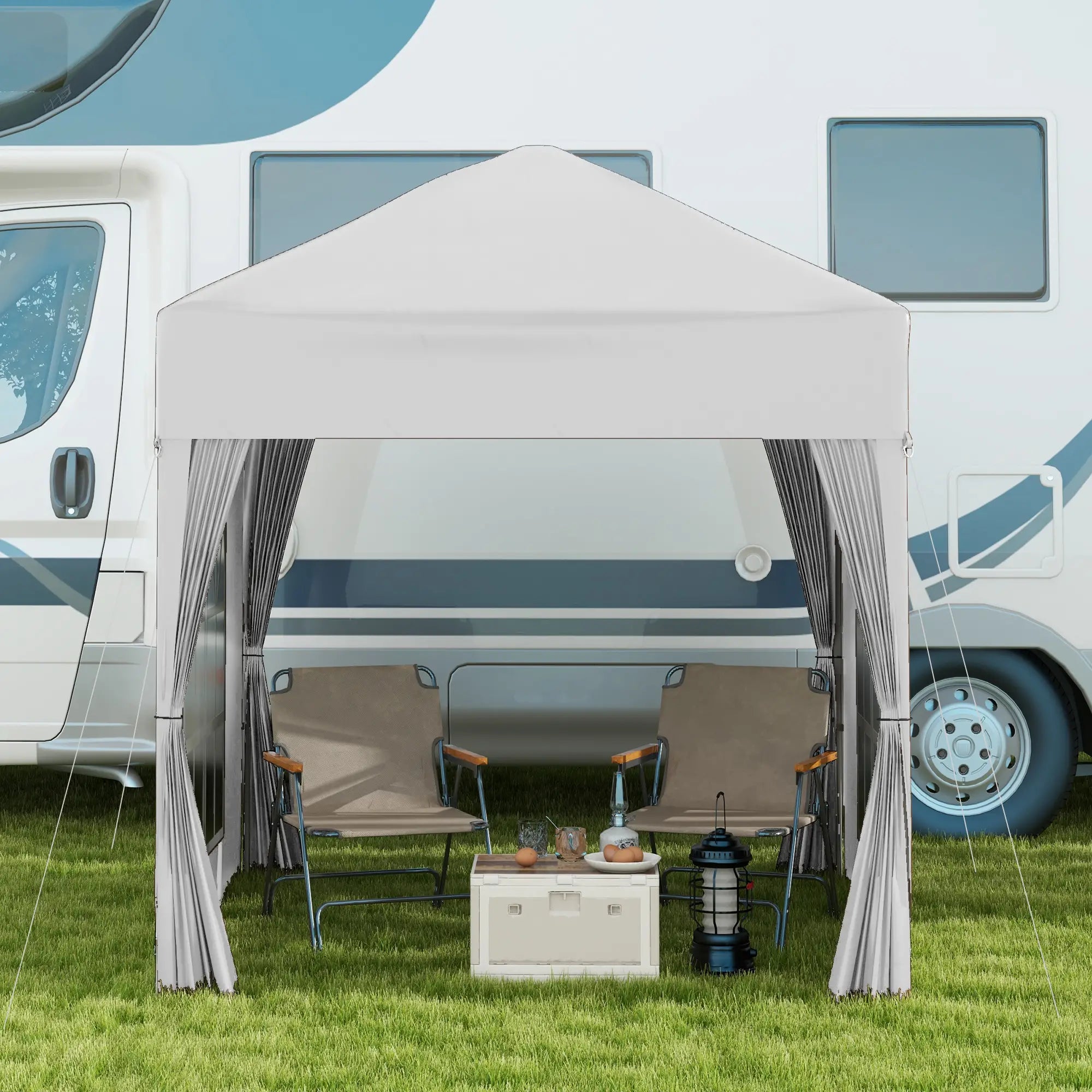 6.6'x6.6' Pop Up Canopy Tent, Instant Sun Shelter, White Pop Up Canopies at Gallery Canada